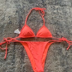 Brand new aerie coral two piece bikini as see in photo. (Sold together)